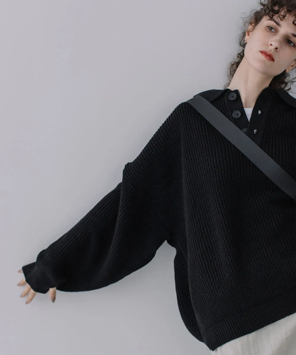 polo knit tops【gray last1】