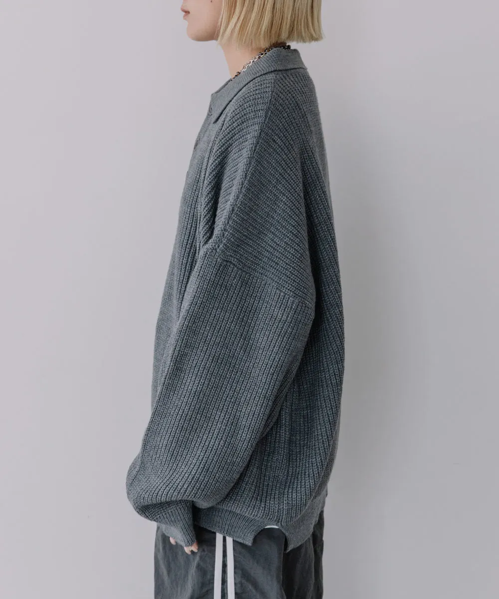 polo knit tops【gray last1】