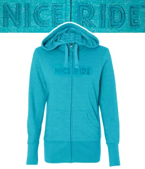 "Saturday Night Fever" Blue Women's Zip Hoodie