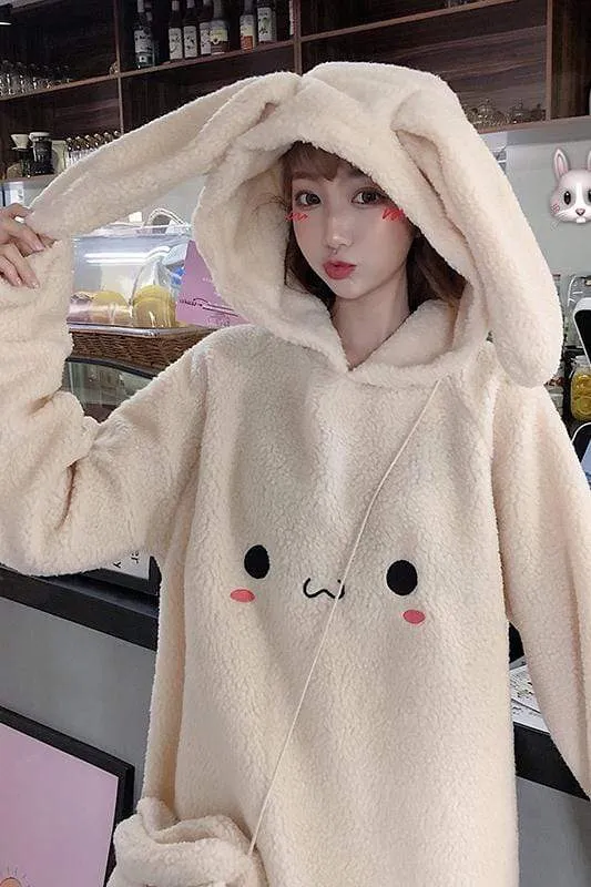 Rabbit Ears Loose Velvet Hoodies