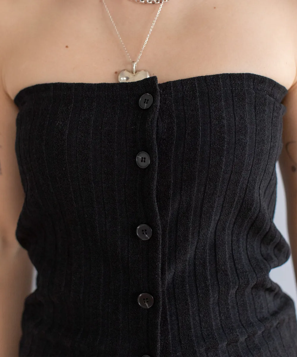 rib bustier tops