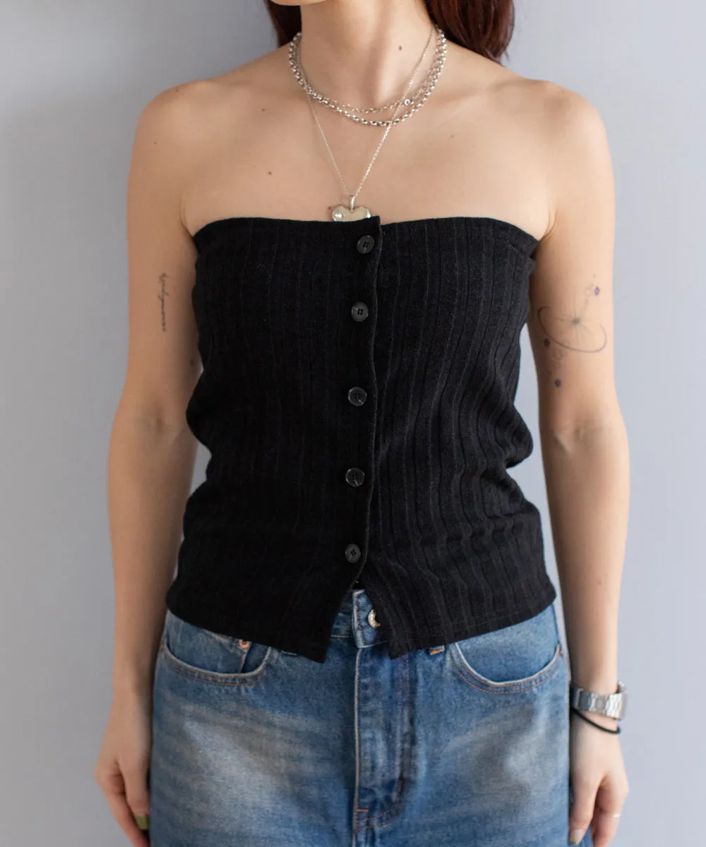 rib bustier tops