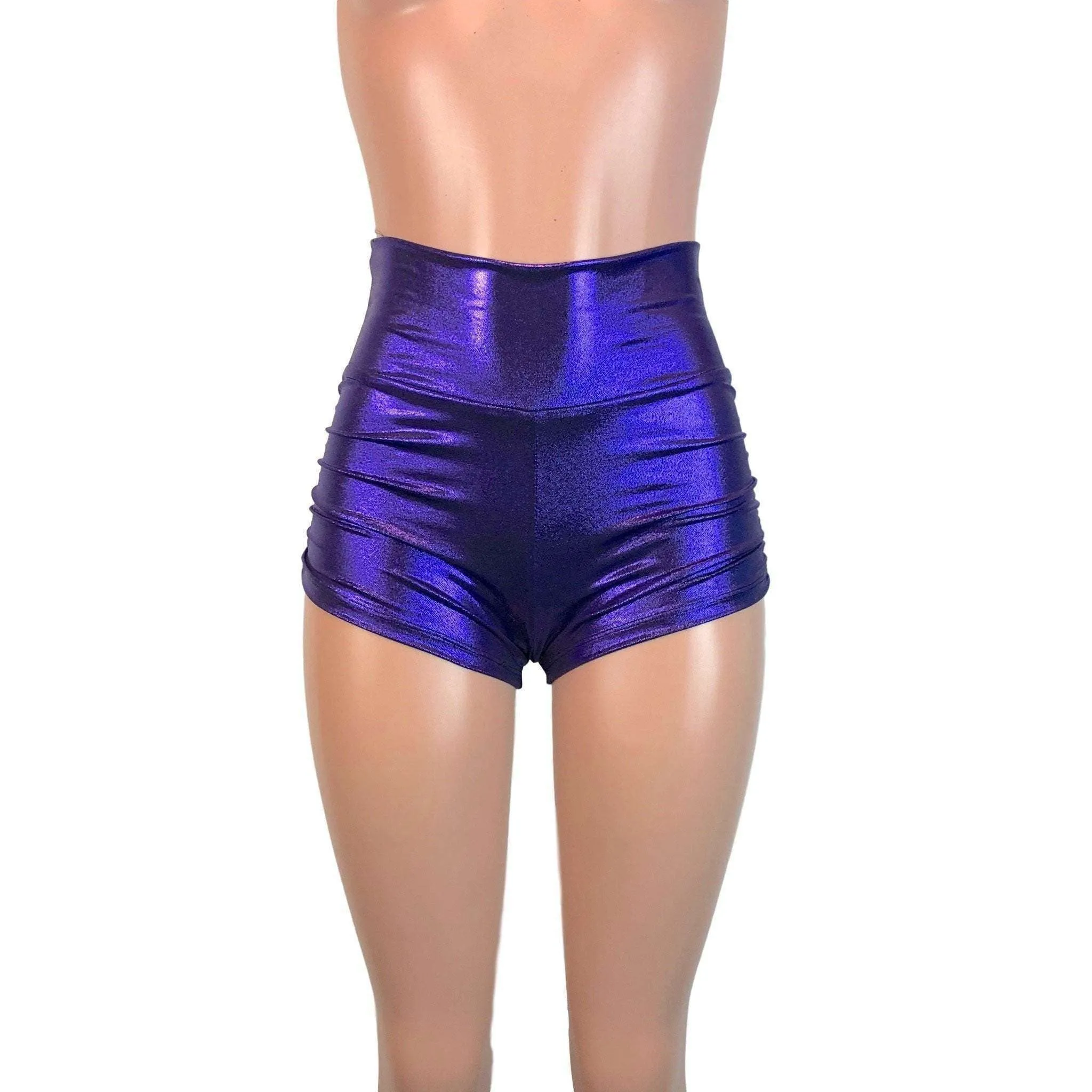 Ruched Booty Shorts - Purple Mystique