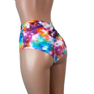 SALE - High Waist Scrunch Bikini Hot Pants - Tie Dye Blitz - Limited Sizes