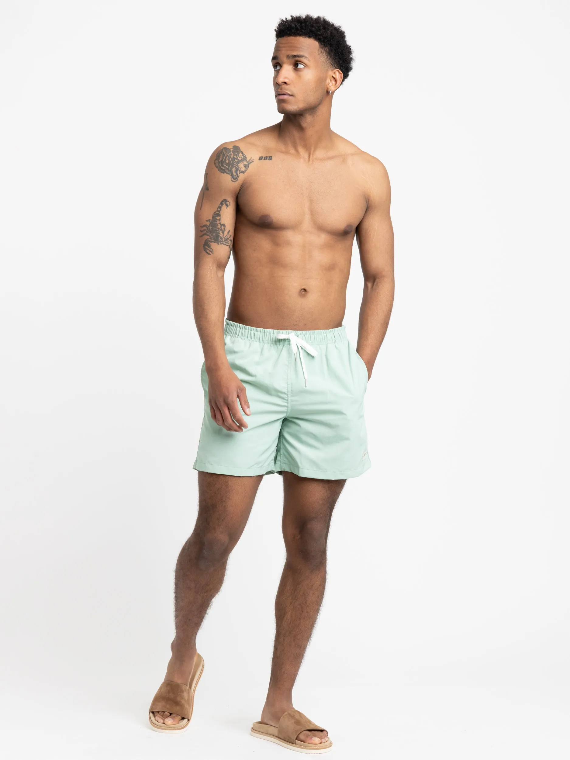 Sea Foam Green Swim Trunks