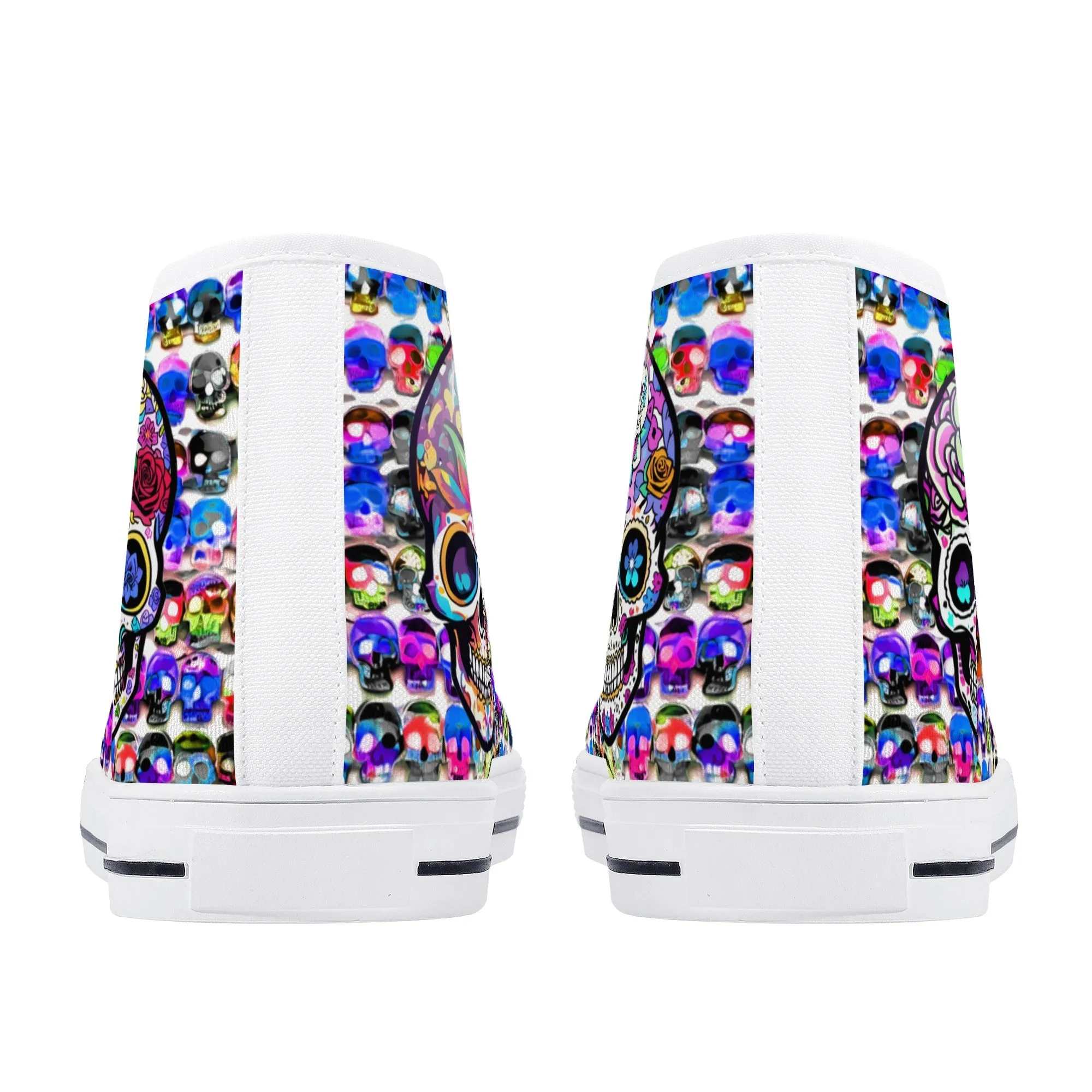 Skull Pattern Collection - Mens Classic High Top Canvas Shoes