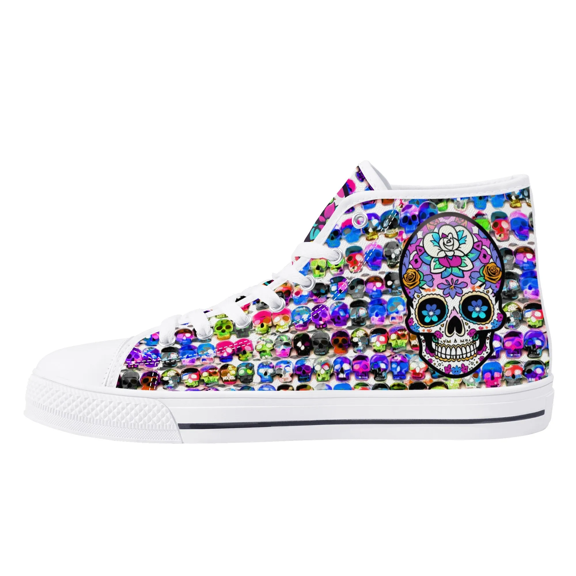 Skull Pattern Collection - Mens Classic High Top Canvas Shoes