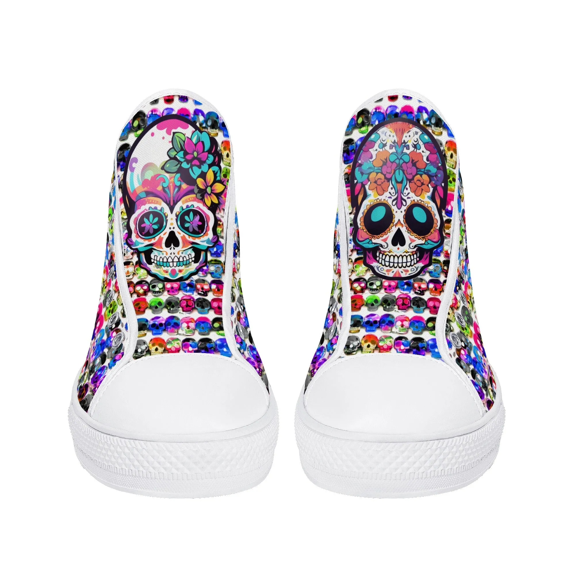 Skull Pattern Collection - Mens Classic High Top Canvas Shoes