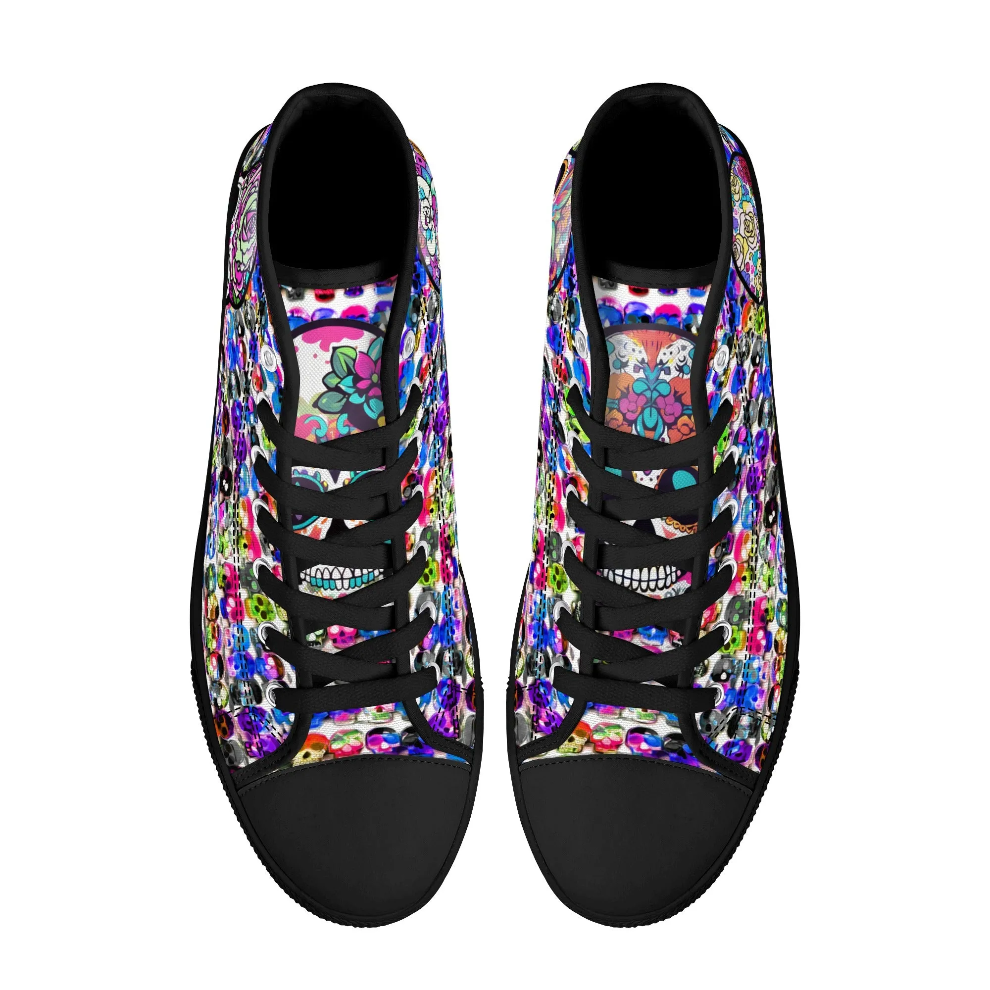 Skull Pattern Collection - Mens Classic High Top Canvas Shoes