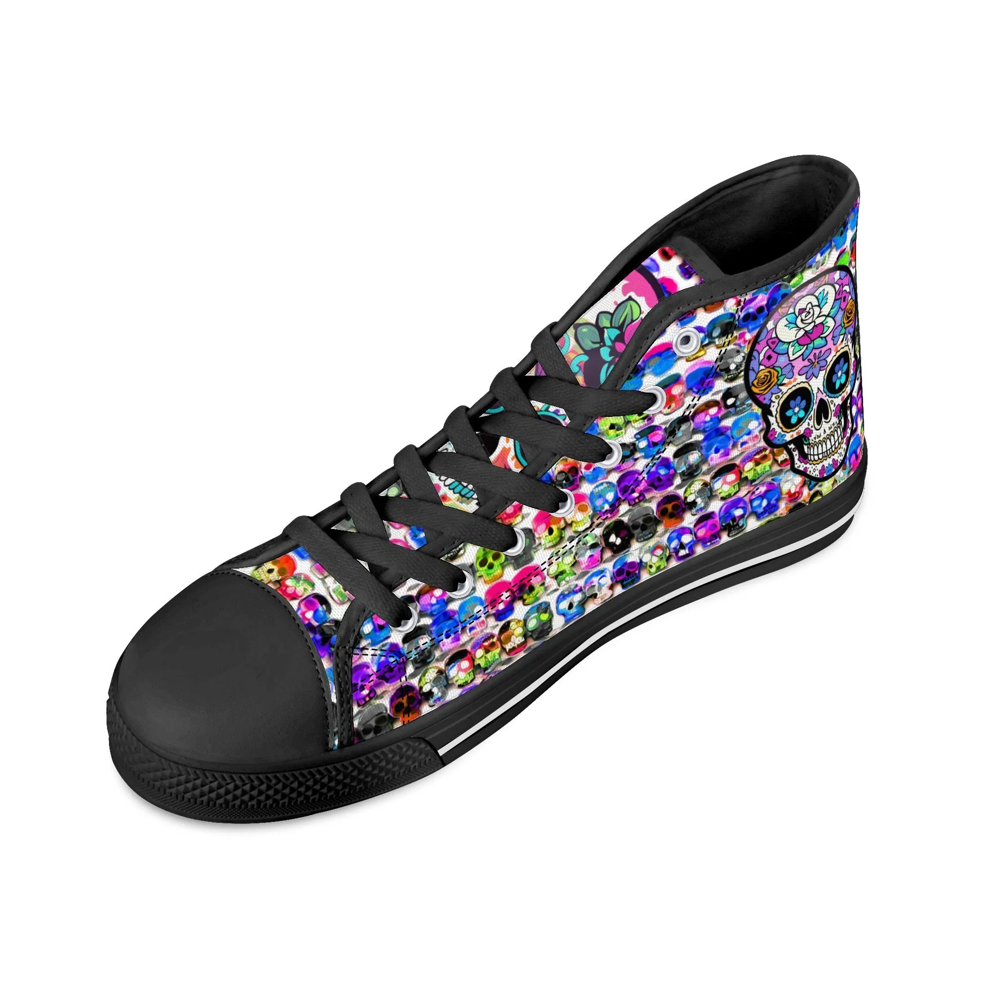 Skull Pattern Collection - Mens Classic High Top Canvas Shoes