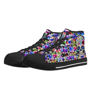 Skull Pattern Collection - Mens Classic High Top Canvas Shoes