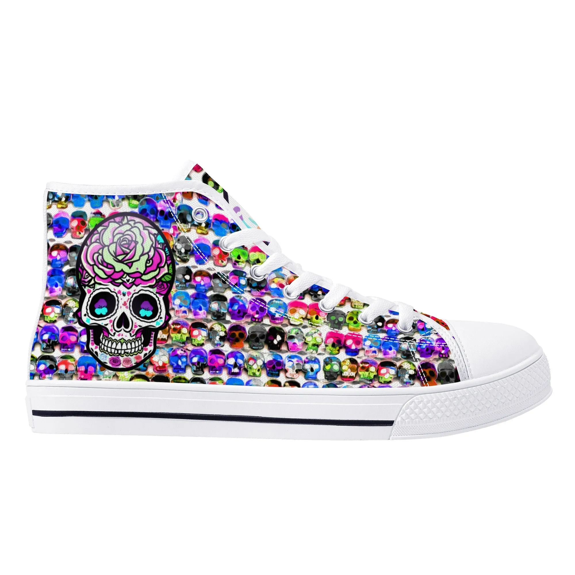 Skull Pattern Collection - Mens Classic High Top Canvas Shoes