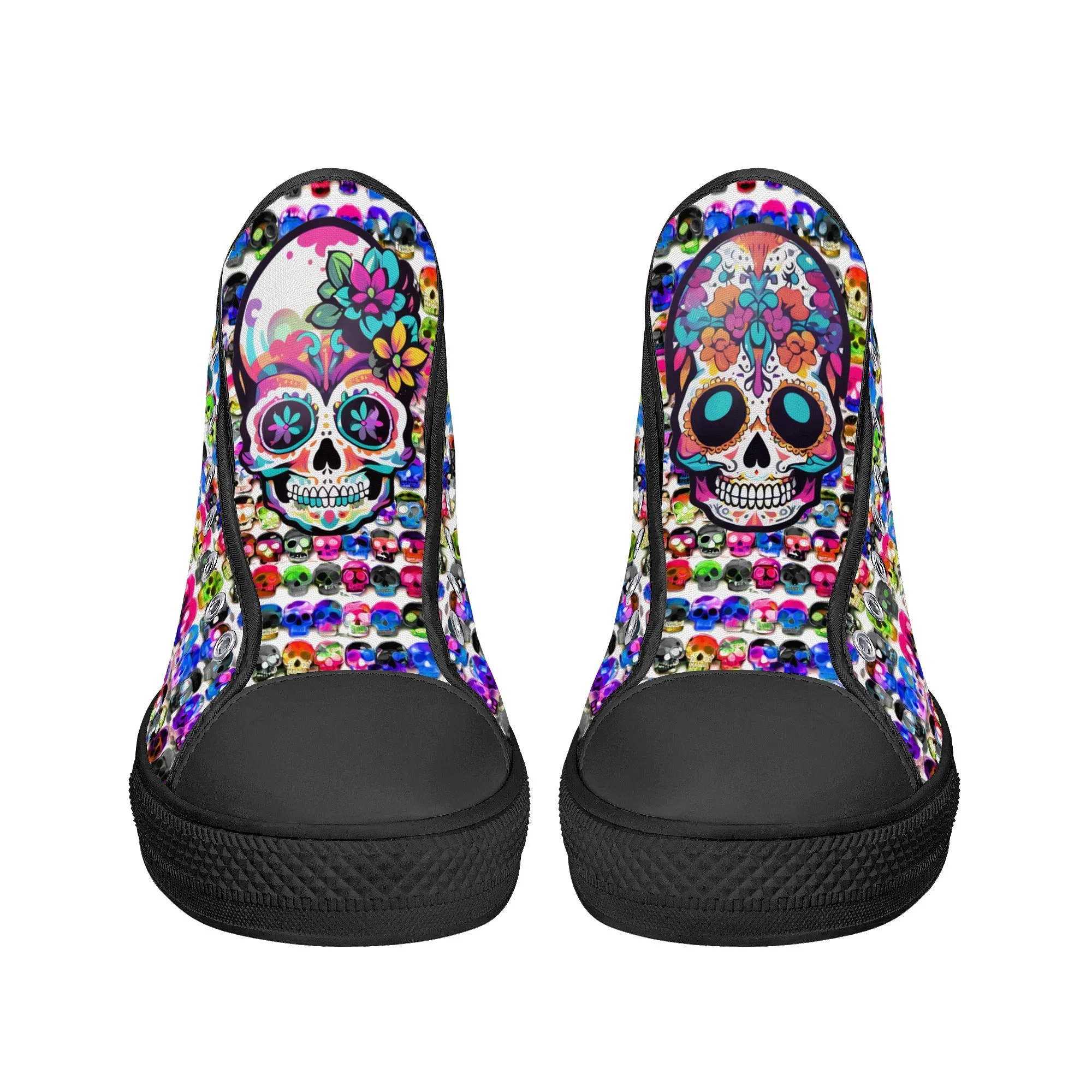 Skull Pattern Collection - Mens Classic High Top Canvas Shoes