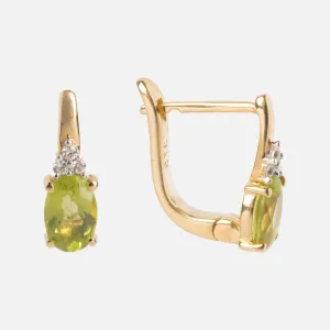 Solid Gold 2024 August Capsule Classic Peridot Huggie Hoops