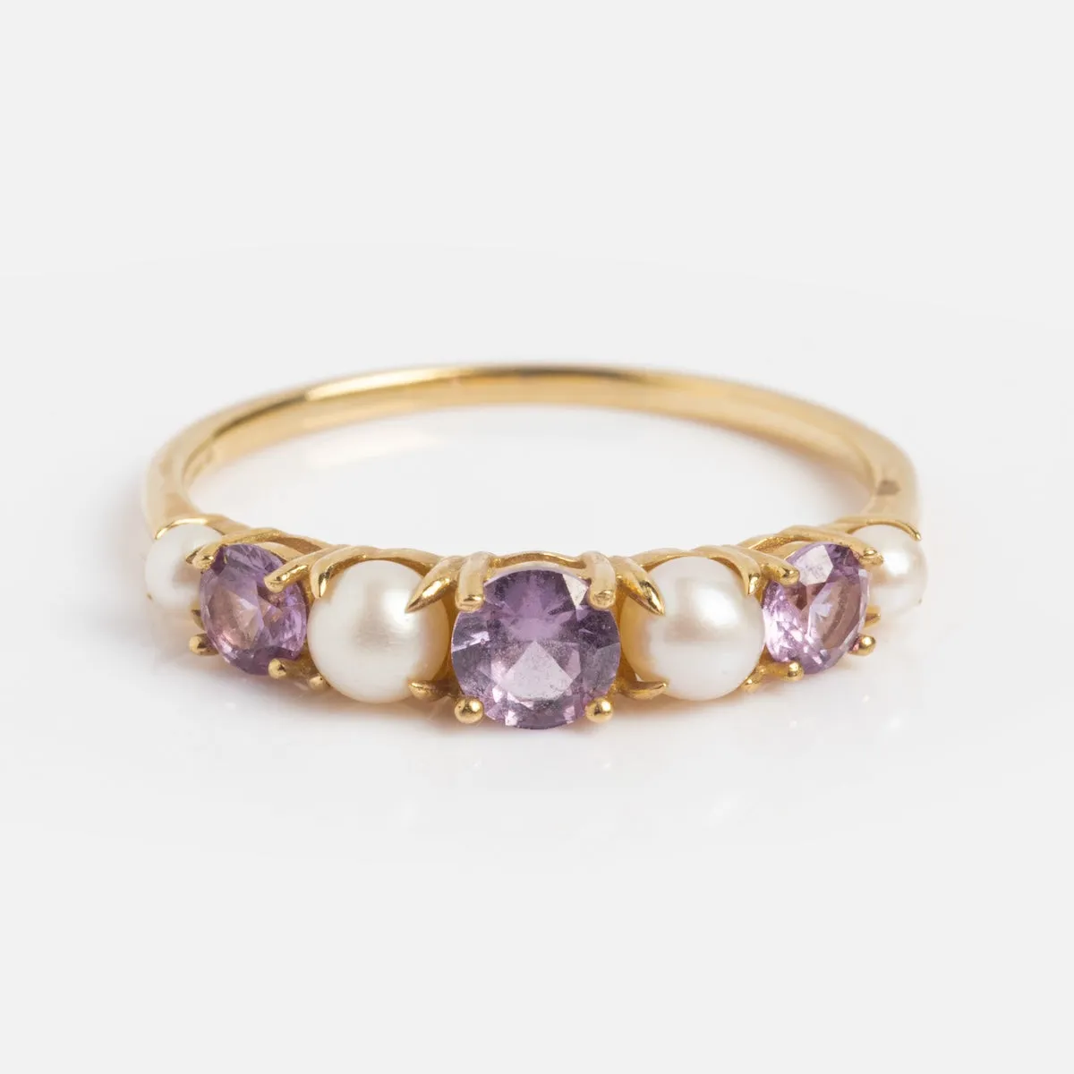 Solid Gold 2024 June Capsule Classic Alexandrite and Pearl Band