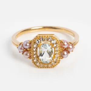 Vintage-Inspired Aquamarine Statement Ring from the Solid Gold 2024 March Capsule - Optimal Title