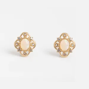 Solid Gold 2024 October Capsule Opal Filigree Studs