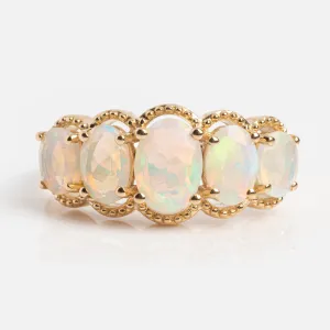 Solid Gold 2024 Opal Statement Ring - October Birthstone Capsule Collection