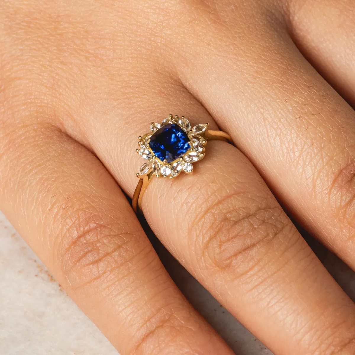 Sure! Heres an optimized title for the product:  
September 2024 Solid Gold Vintage-Inspired Sapphire Statement Ring