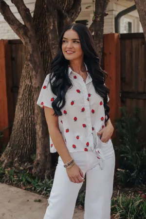 Strawberry Tie Top