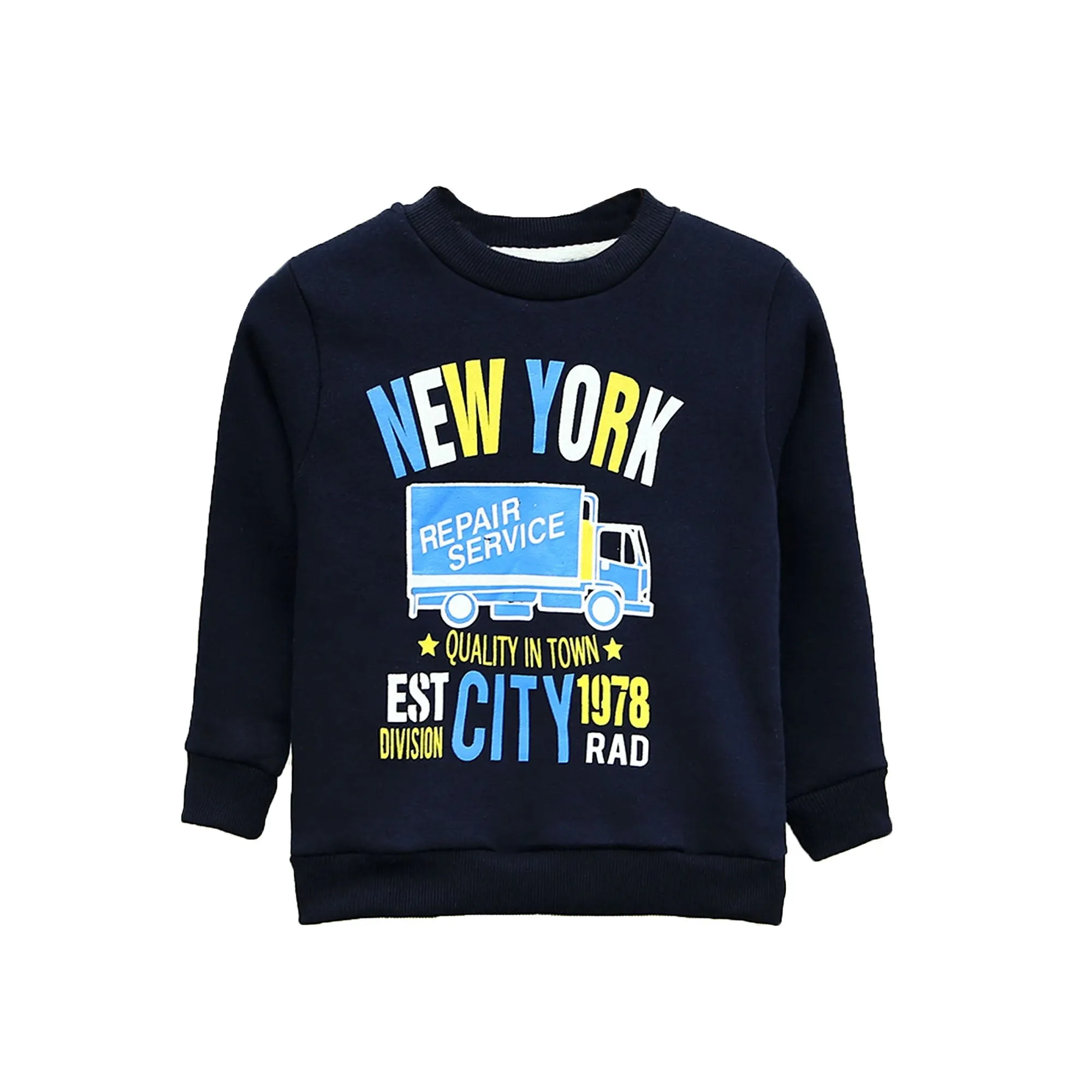 TP - Kids 'Black' Graphic Printed Fleece Sweatshirt TP649