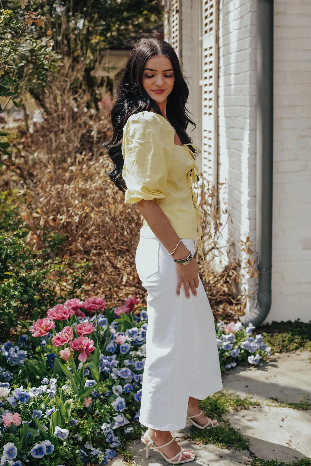 Yellow Front Tie Top