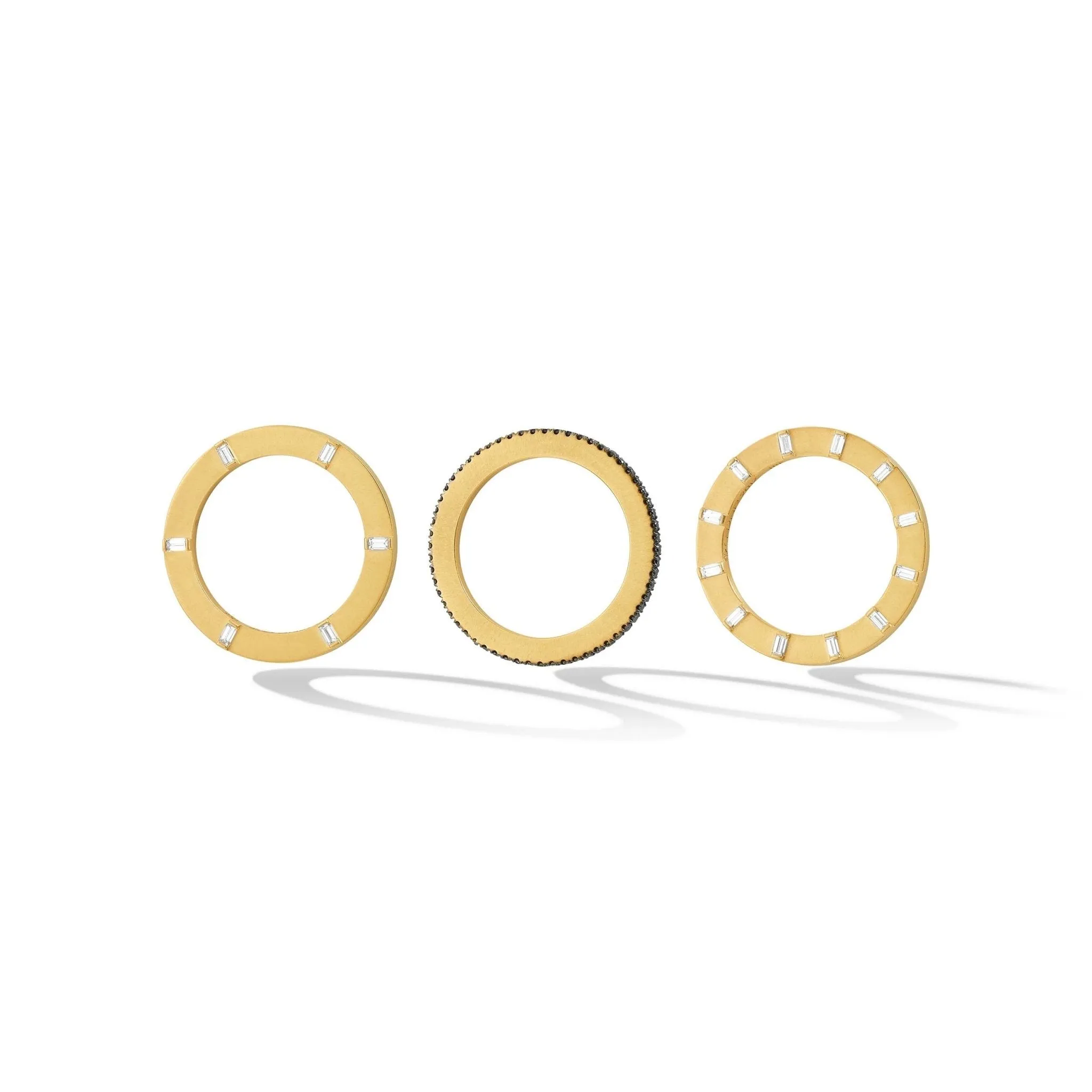 Yellow Gold Mainly Men Prime Stacking Ring with White Diamonds