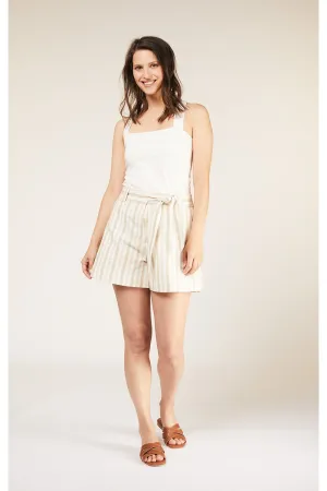 Zahara Striped Shorts in Stone